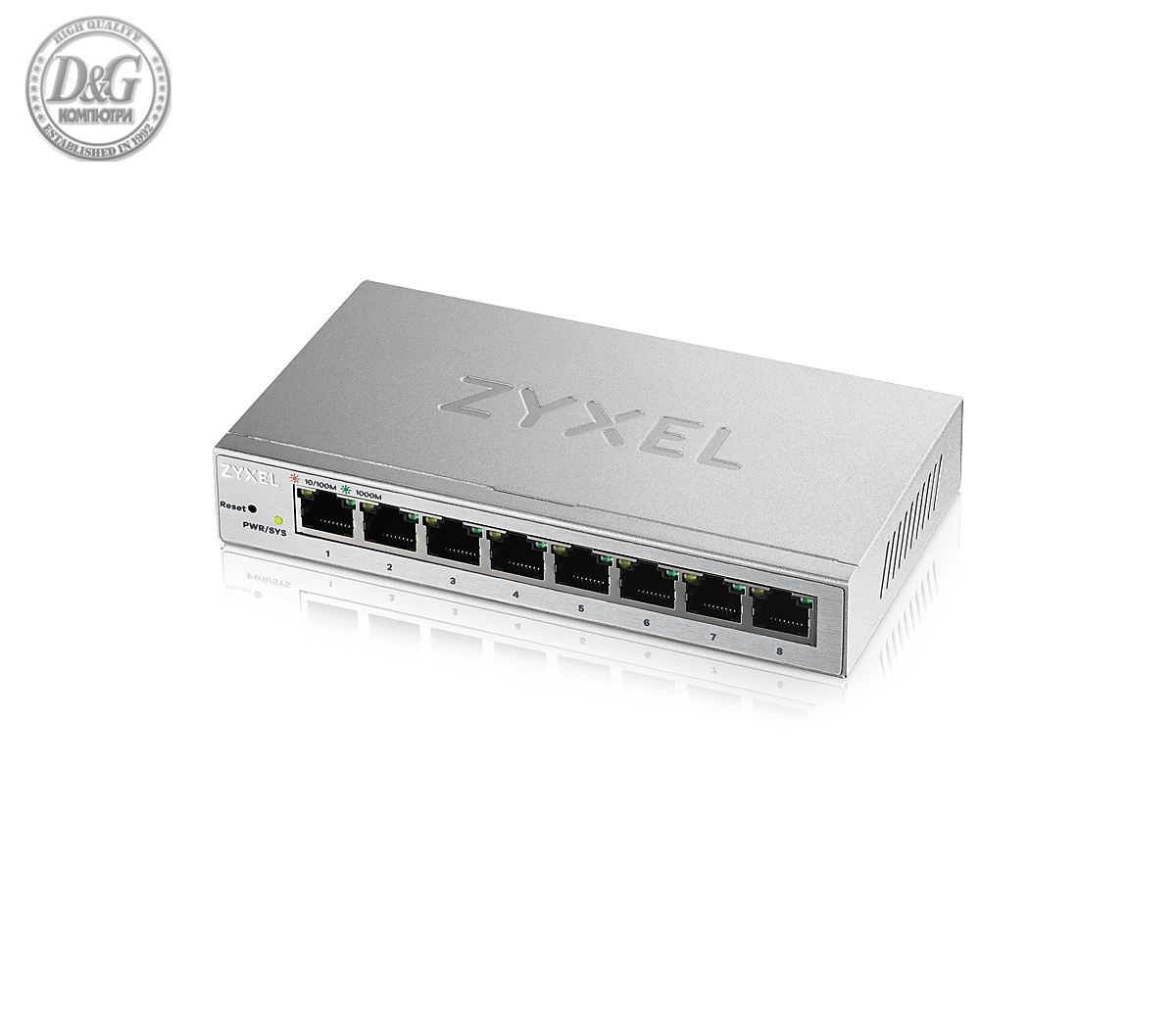 Комутатор ZyXEL GS1200-8, 8x GbE, Web Managed