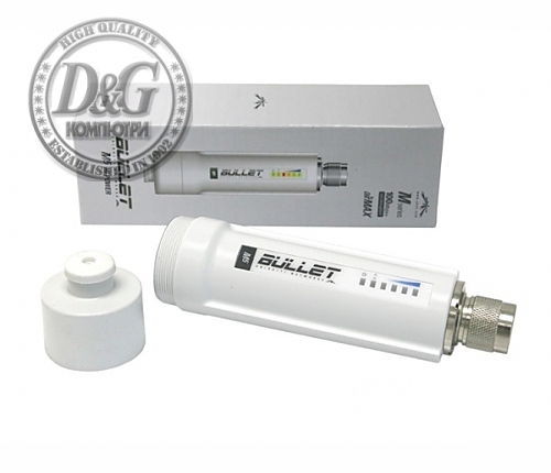 5GHz Bullet M5-HP, AP-CPE, Outdoor, 25dBm, PtP/PtMP, 1 10/100Mbit Port безжична точка за достъп