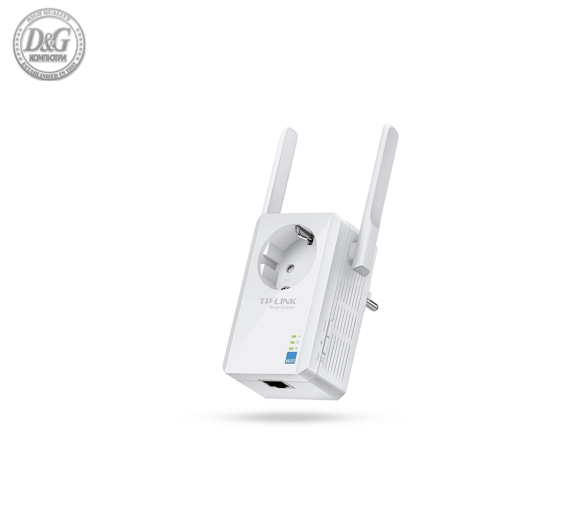 Удължител на обхват TP-LINK TL-WA860RE, N300, AC Passthrough, 1x10/100M, 2 външни антени