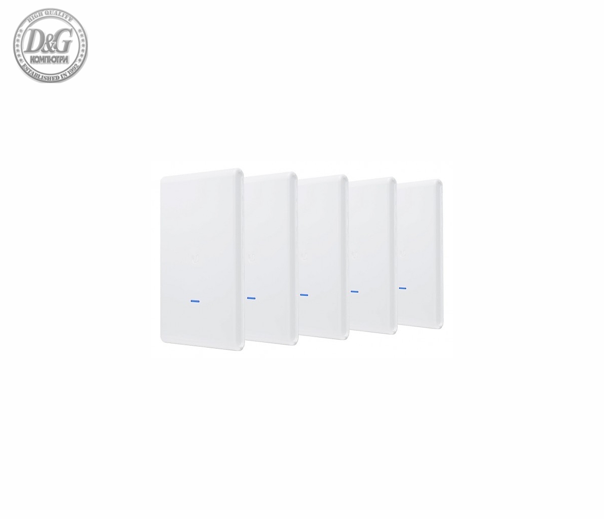 Точка за достъп Ubiquiti UAP-AC-M-PRO, 2.4/5GHz, 450/1300Mbit, 20dBm, 3x3 MIMO, Outdoor, 5 pack, Без PoE адаптери в комплекта