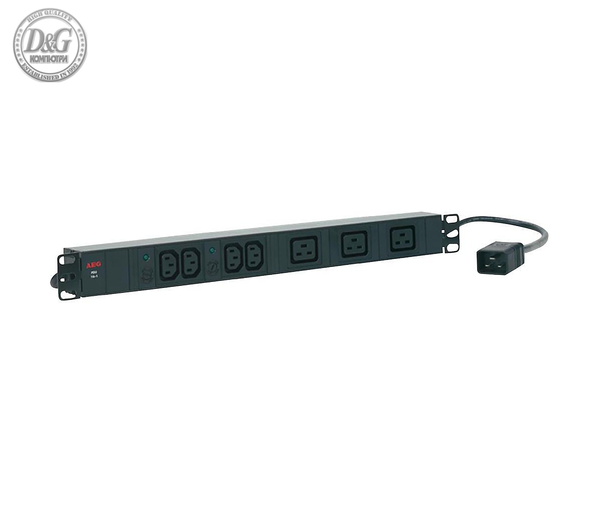 Разклонител AEG PDU 16-1, 4x IEC320 C13 (10A), 3x IEC320 C19 (16A), за монтаж в шкаф