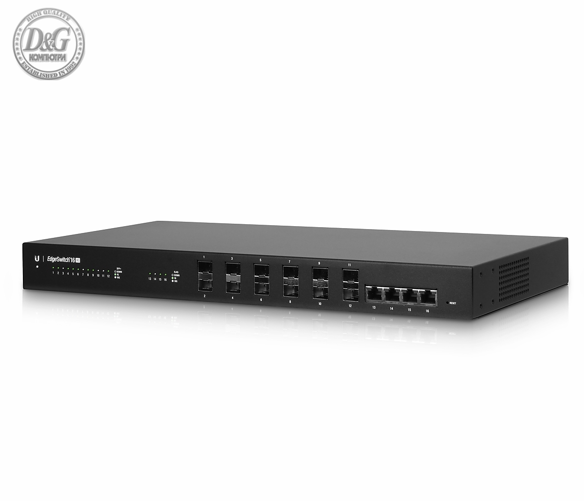 Комутатор Ubiquiti ES-16-XG, 12 x SFP+, 4 x RJ45 10GbE, up to 160Gbps, Rack-Mount