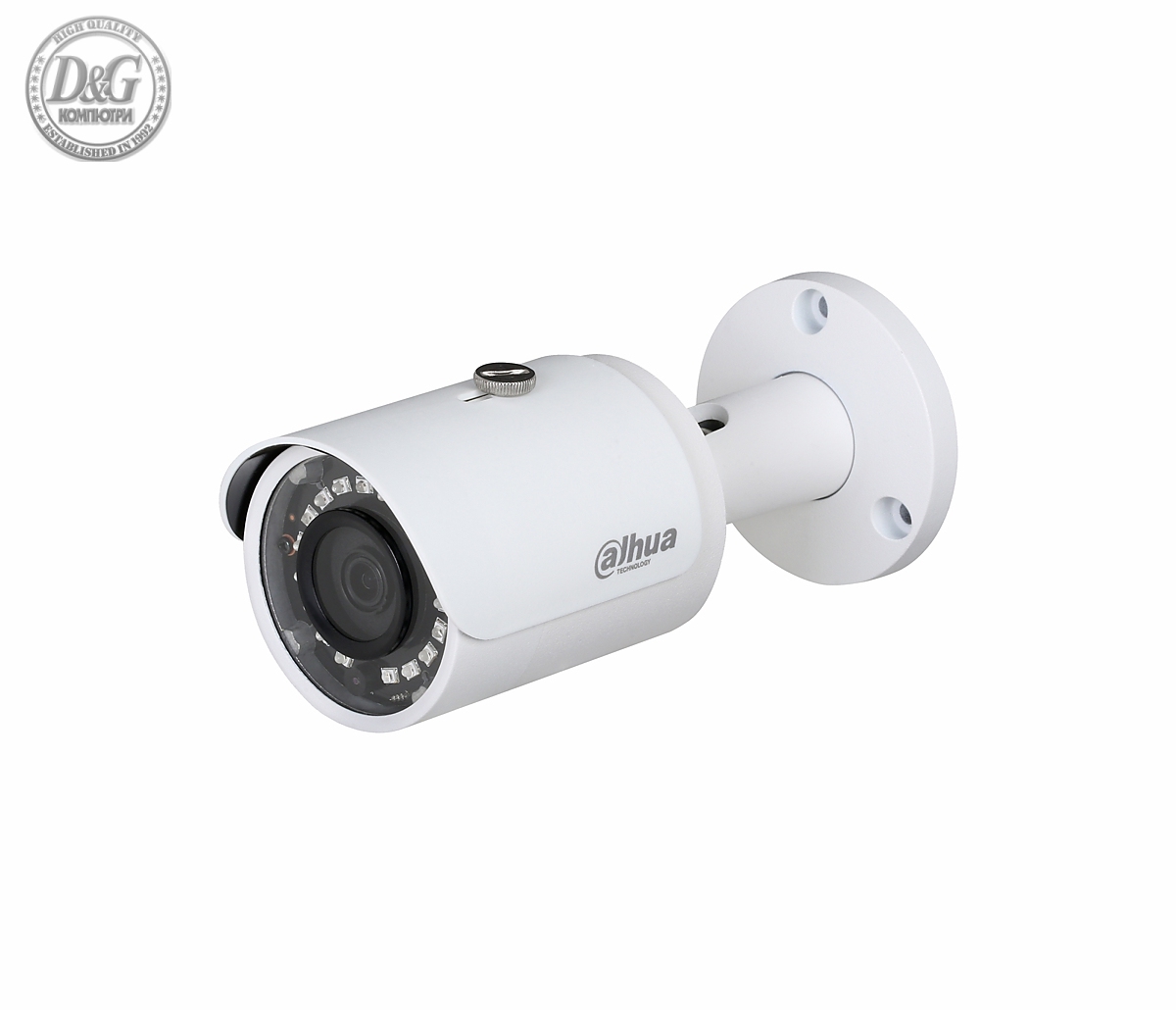 Камера Dahua IPC-HFW1230S-0360B, 2MP, булет, IP, 1080p, 3,6мм, ден/нощ 30м.,IP67, PoE