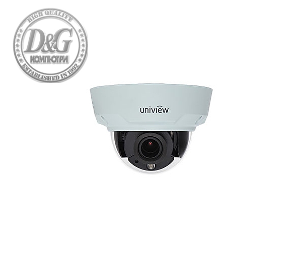 Камера UNV IPC341E-DLVIR-IN, 1.3MP, VF, вандалоустойчива, фиксирана куполна, PoE