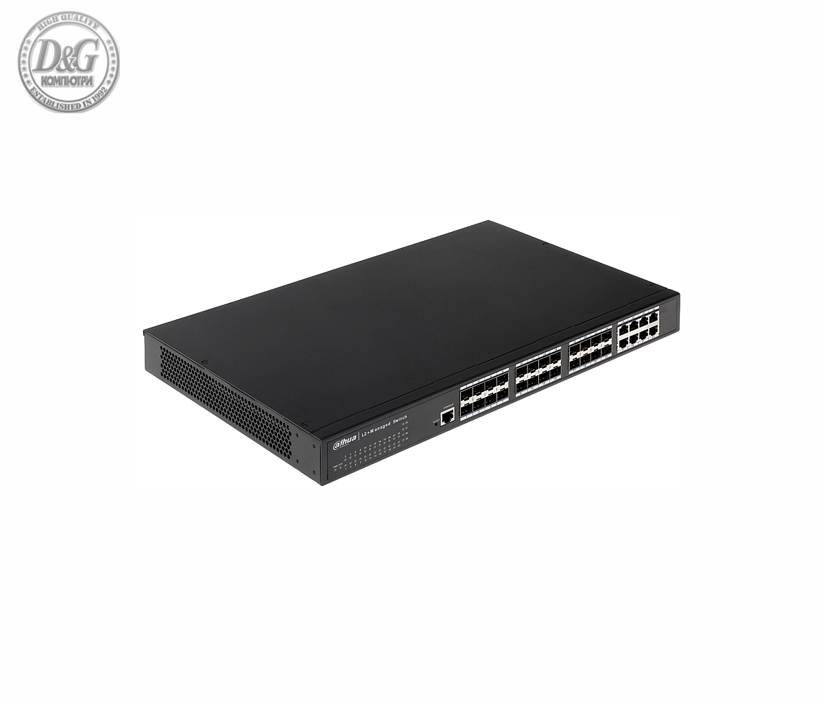 Комутатор Dahua PFS5924-24X, 16xSFP слота, 8xGE/SFP, L2+ управляем