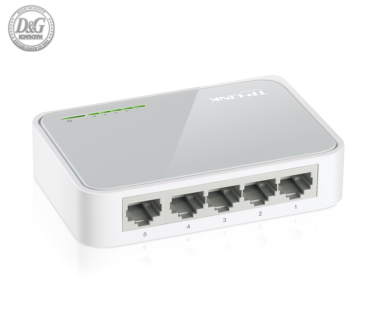 Комутатор TP-LINK TL-SF1005D, 5-порта 10/100Mbps, неуправляем, настолен