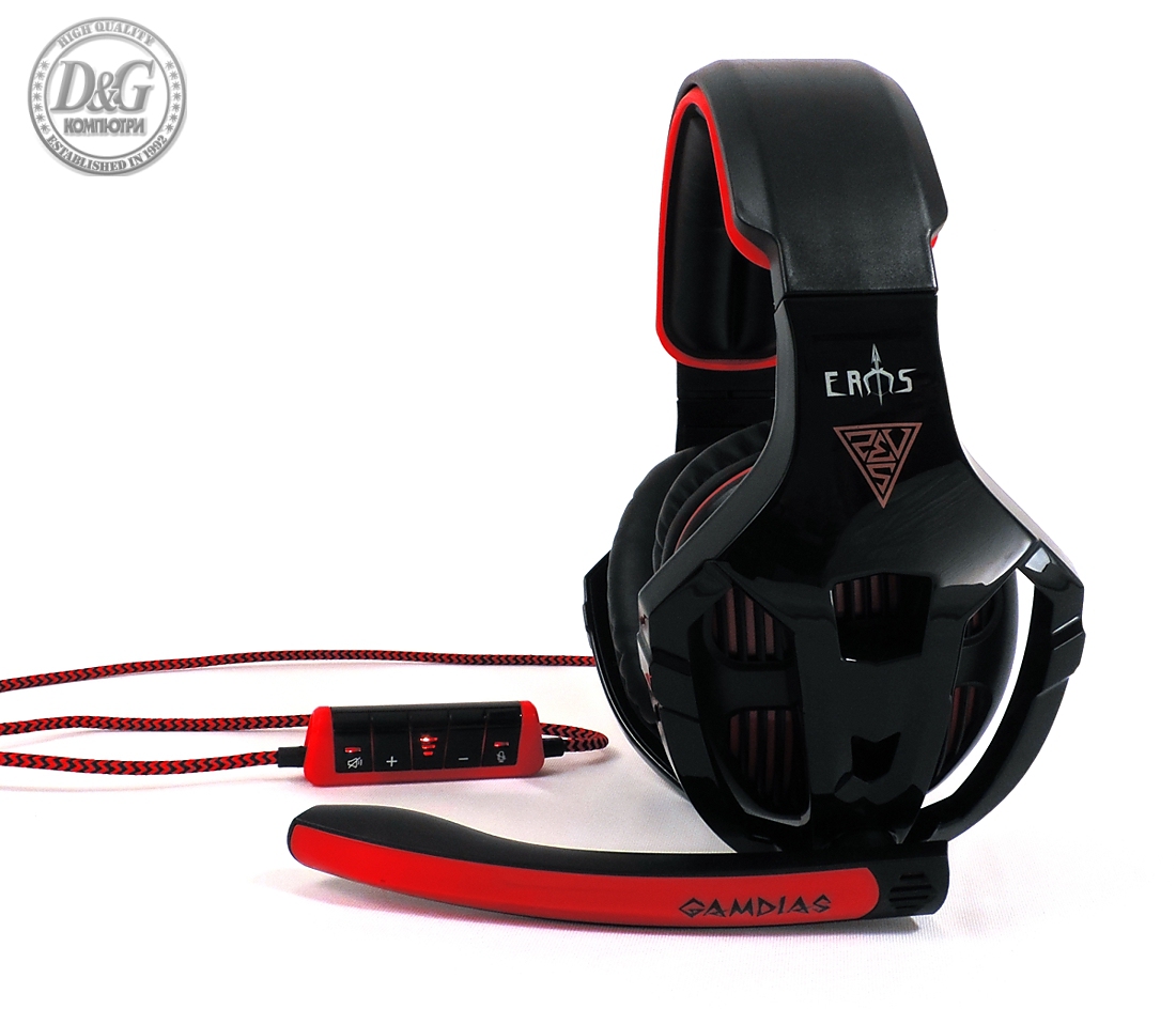 Жични Gaming Слушалки, Gamdias, EROS GHS2200-USB, Black/Red, USB 2.0