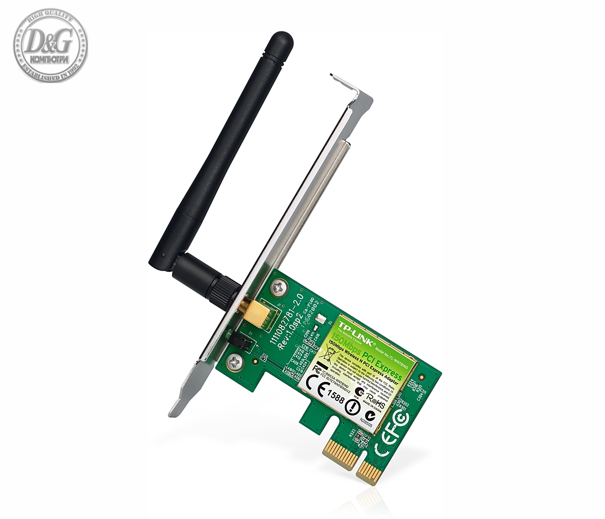 Адаптер за мрежа TP-LINK TL-WN781ND, N150, PCI Express, 1x антена