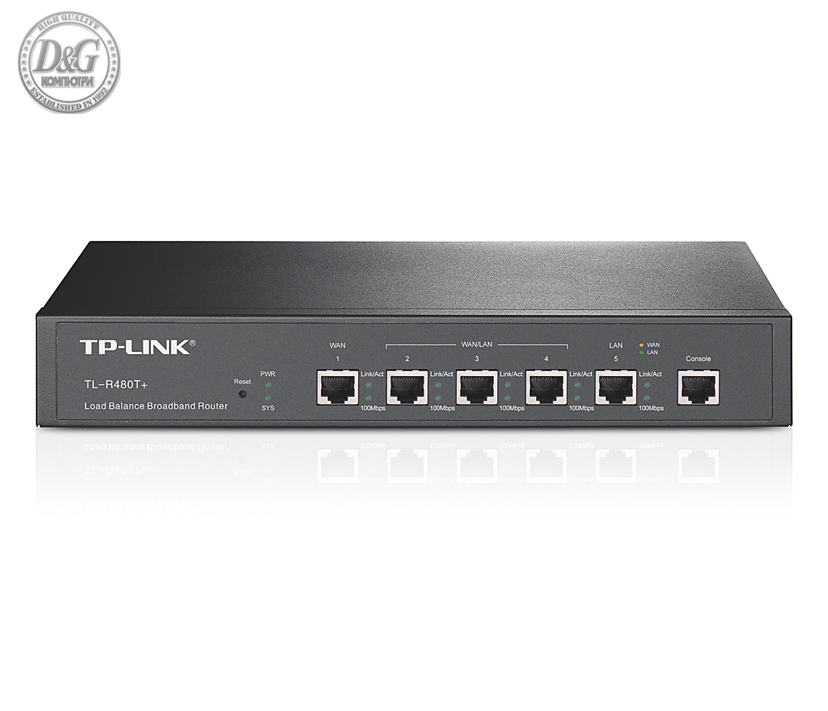 Рутер TP-LINK TL-R480T+, 5-порта 10/100Mbps, 400MHz процесор, 4x WAN порта