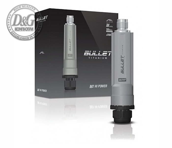 5GHz Bullet M5 Titanium, Outdoor, 25dBm, PtP/PtMP, 1 10/100Mbit Port