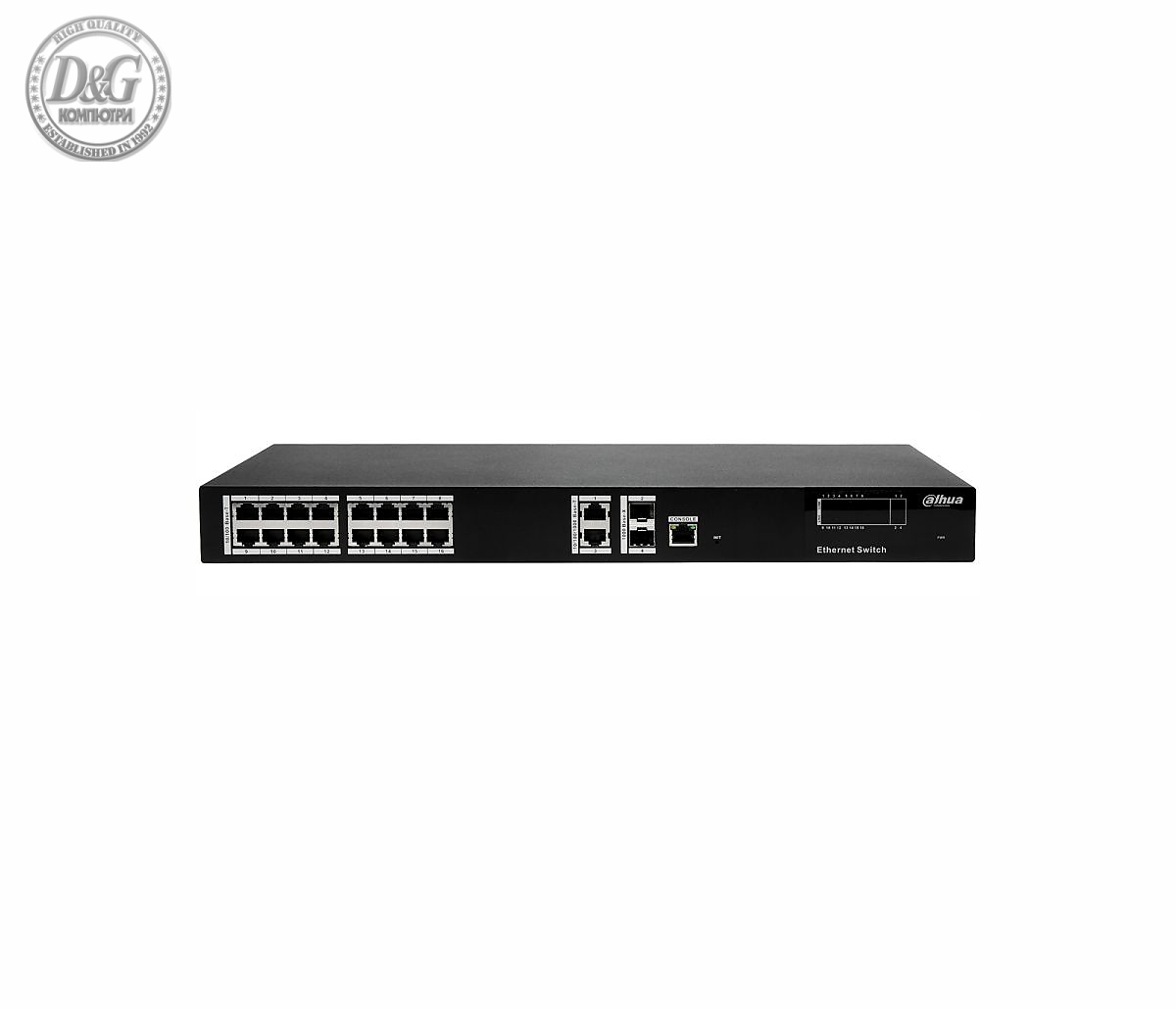 Комутатор Dahua PFS4220-16T, 16FE+2GE+2GE SFP, Web управляем