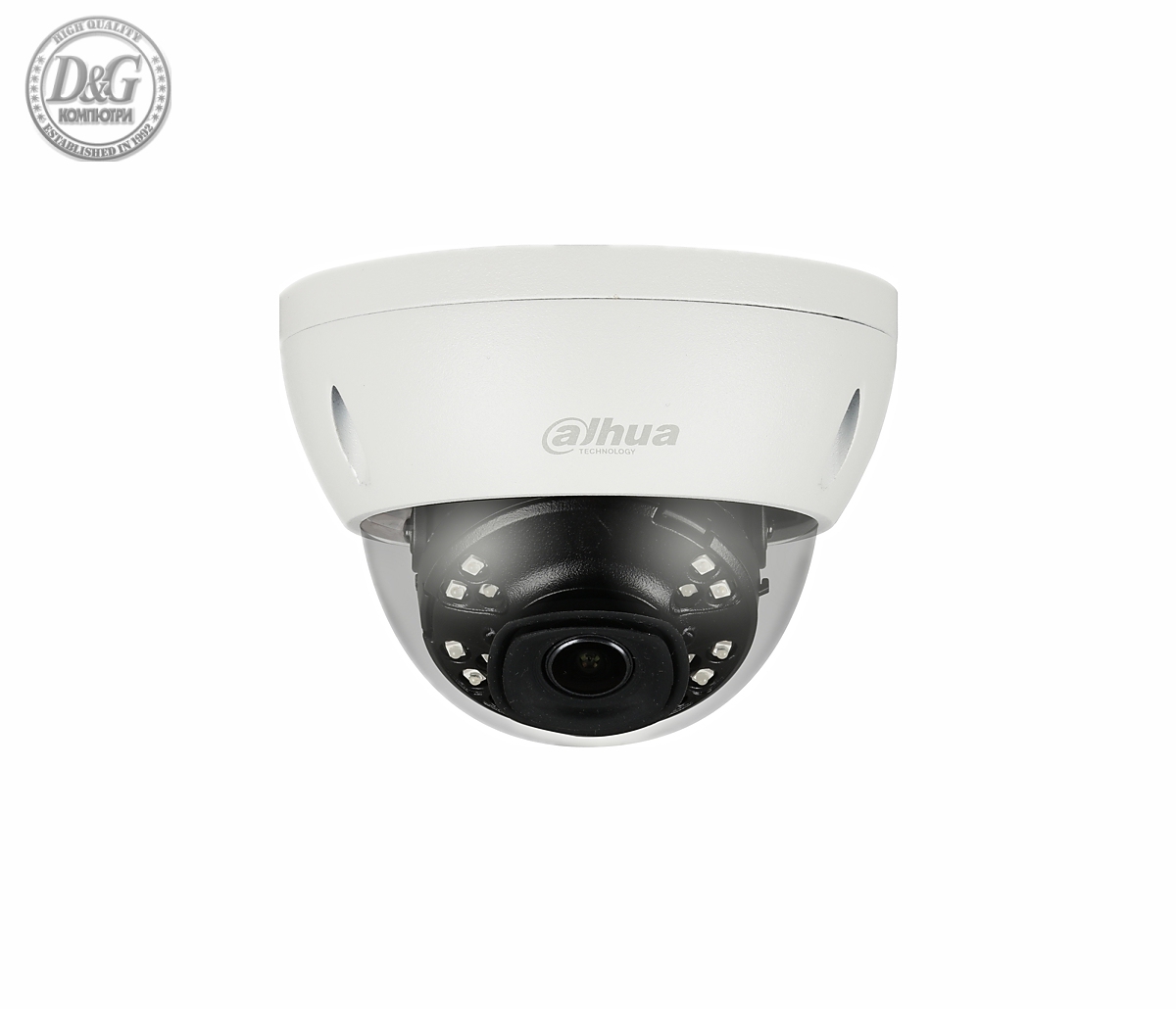 Камера Dahua IPC-HDBW4431E-ASE-0360B, 4MP, куполна, IP, 3,6мм, аудио, ден/нощ 30м.,IP67, IK10, PoE