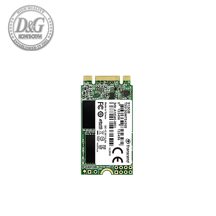 Transcend 512GB, M.2 2242 SSD, SATA3 B+M Key, TLC