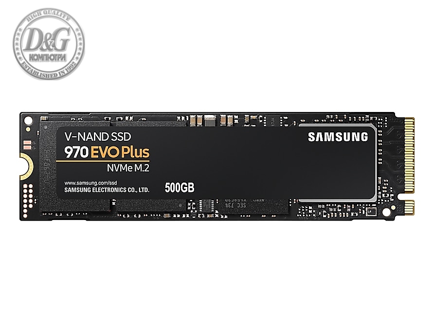 Samsung SSD 970 EVO Plus 500 GB M.2, PCIe Gen 3.0 x4 NVMe 1.3, V-NAND 3-bit MLC, Phoenix Controller, 256-bit Encryption, 512 MB DDR4 SDRAM, Read 3500 MB/s Write 3200 MB/s