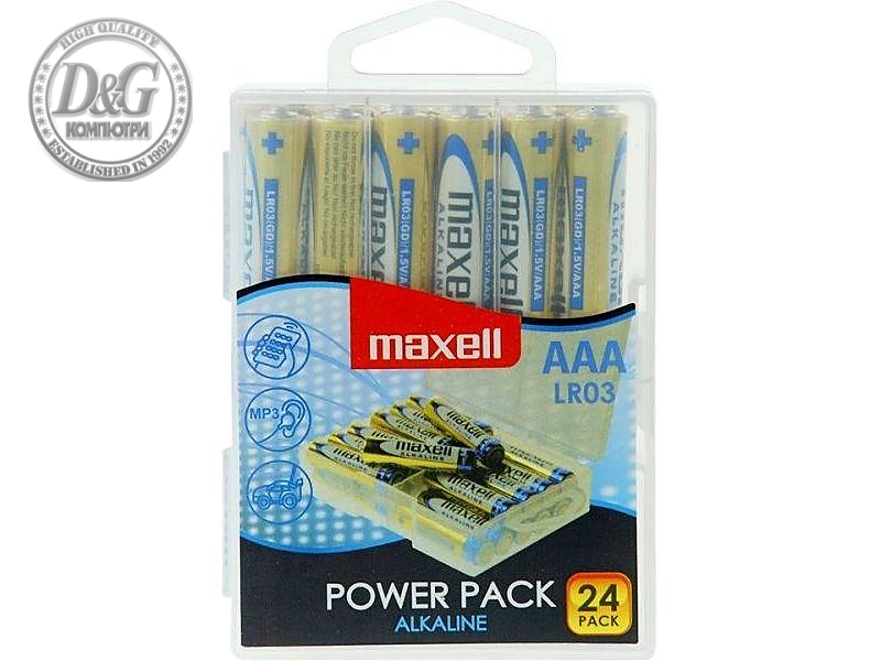 Алкални батерии MAXELL LR03 1,5V AAA 24 бр. блистер PVC case