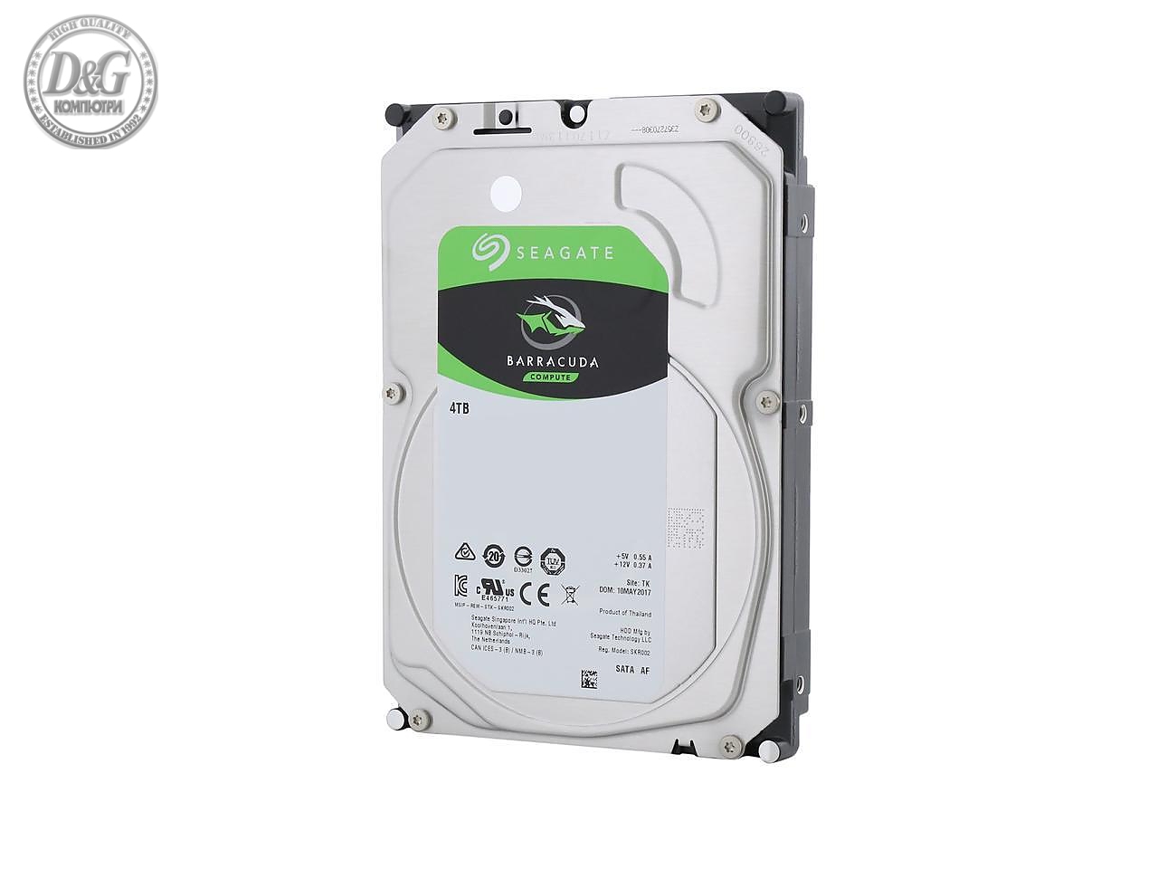 Хард диск SEAGATE BarraCuda, 4TB, 256MB, SATA 6.0Gb/s, ST4000DM004