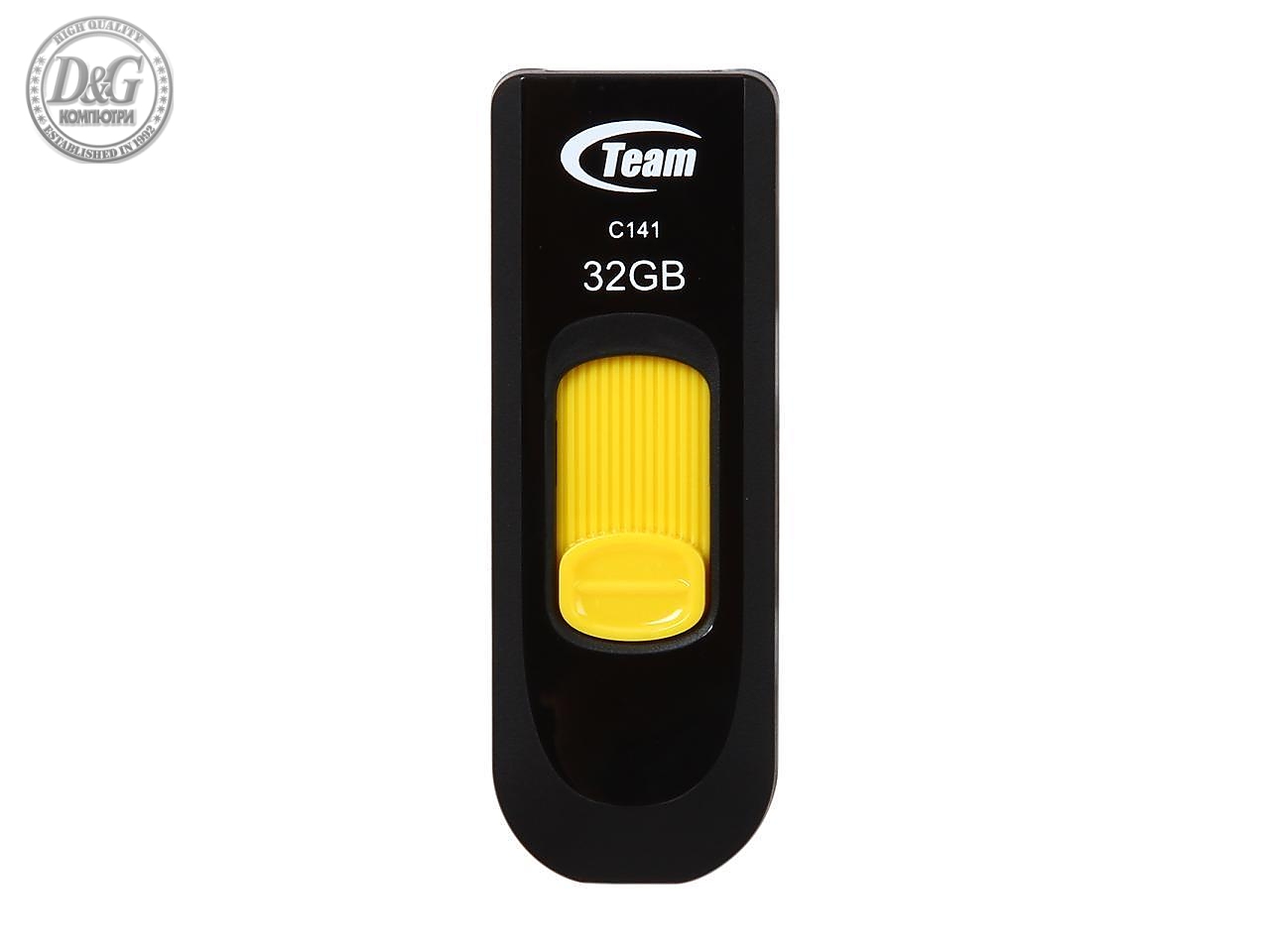 USB памет Team Group C141 32GB, USB 2.0, Жълт