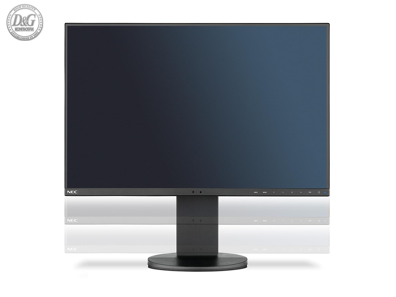 Монитор NEC MultiSync EA241WU, IPS, 24&quot; inch, Wide, 1920x1200, DVI-I, DisplayPort, HDMI, VGA, Черен