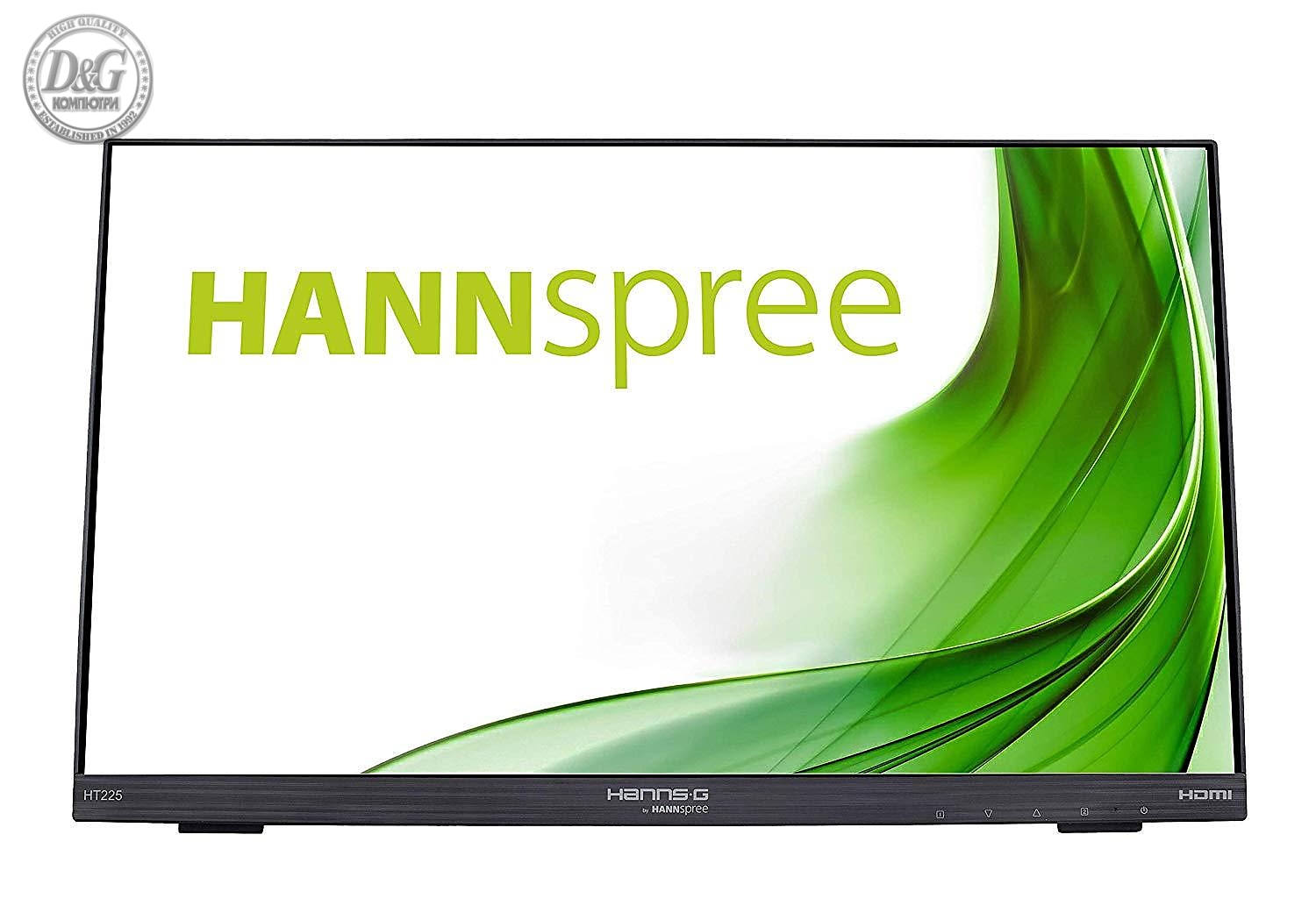 Тъч монитор HANNSPREE HT225HPB, LED, 21.5 inch, Wide, Full HD, Display Port, VGA, HDMI, Черен