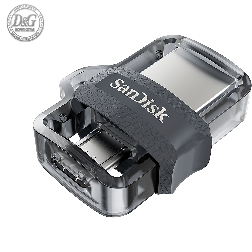 USB памет SanDisk Ultra Dual Drive m3.0, 64GB, OTG, Черен