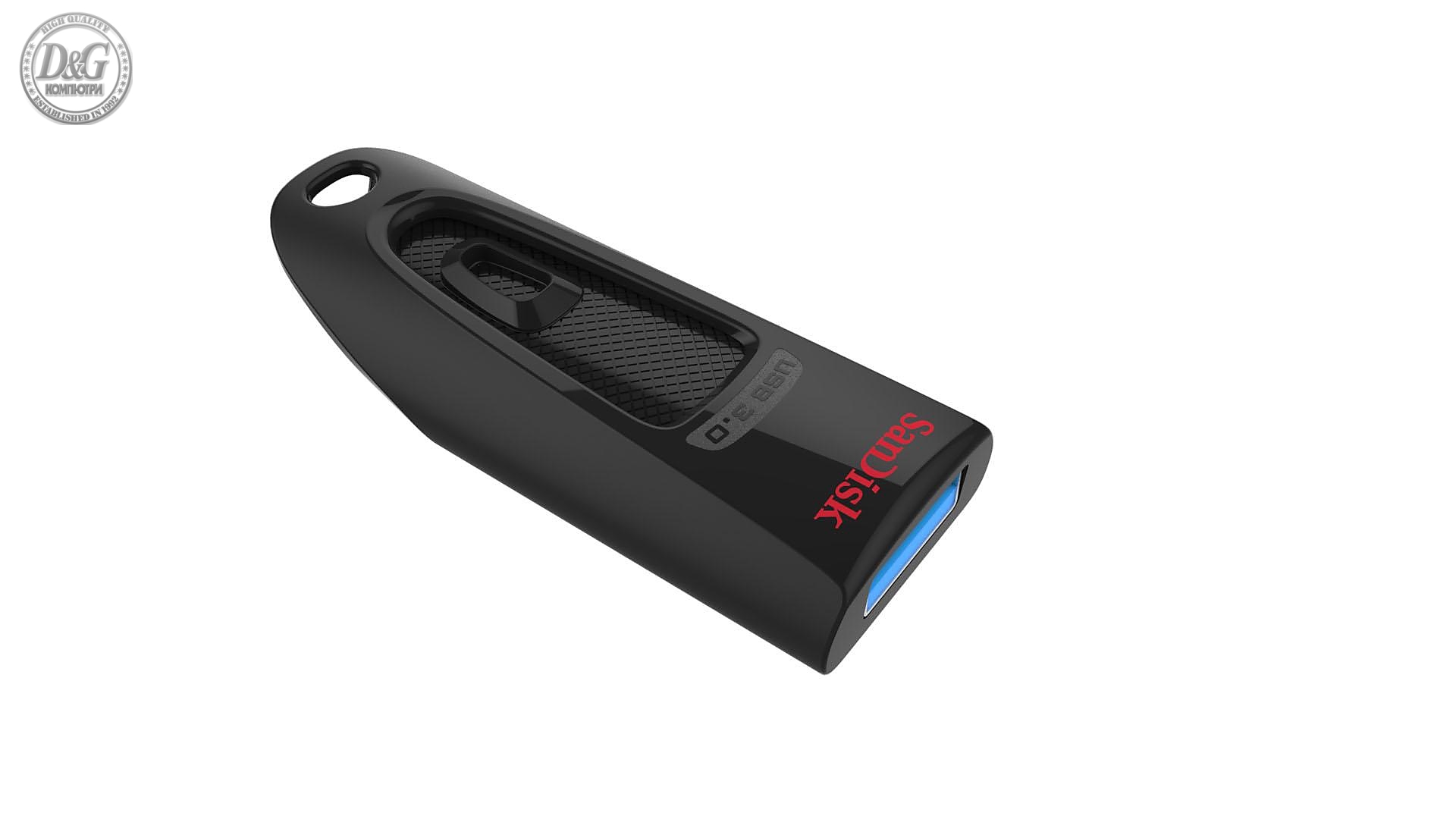 USB памет SanDisk Ultra USB 3.0, 128GB, Черен,100 Mb/s