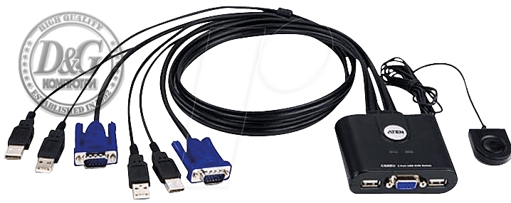 Превключвател KVM ATEN CS22U, 2x 1, USB