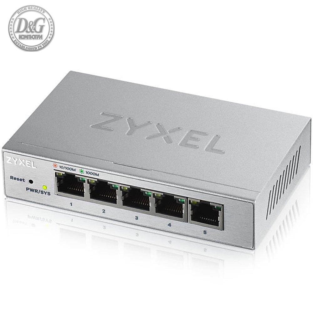 Суич ZyXEL GS-1200-5, 5 портов, Gigabit, webmanaged