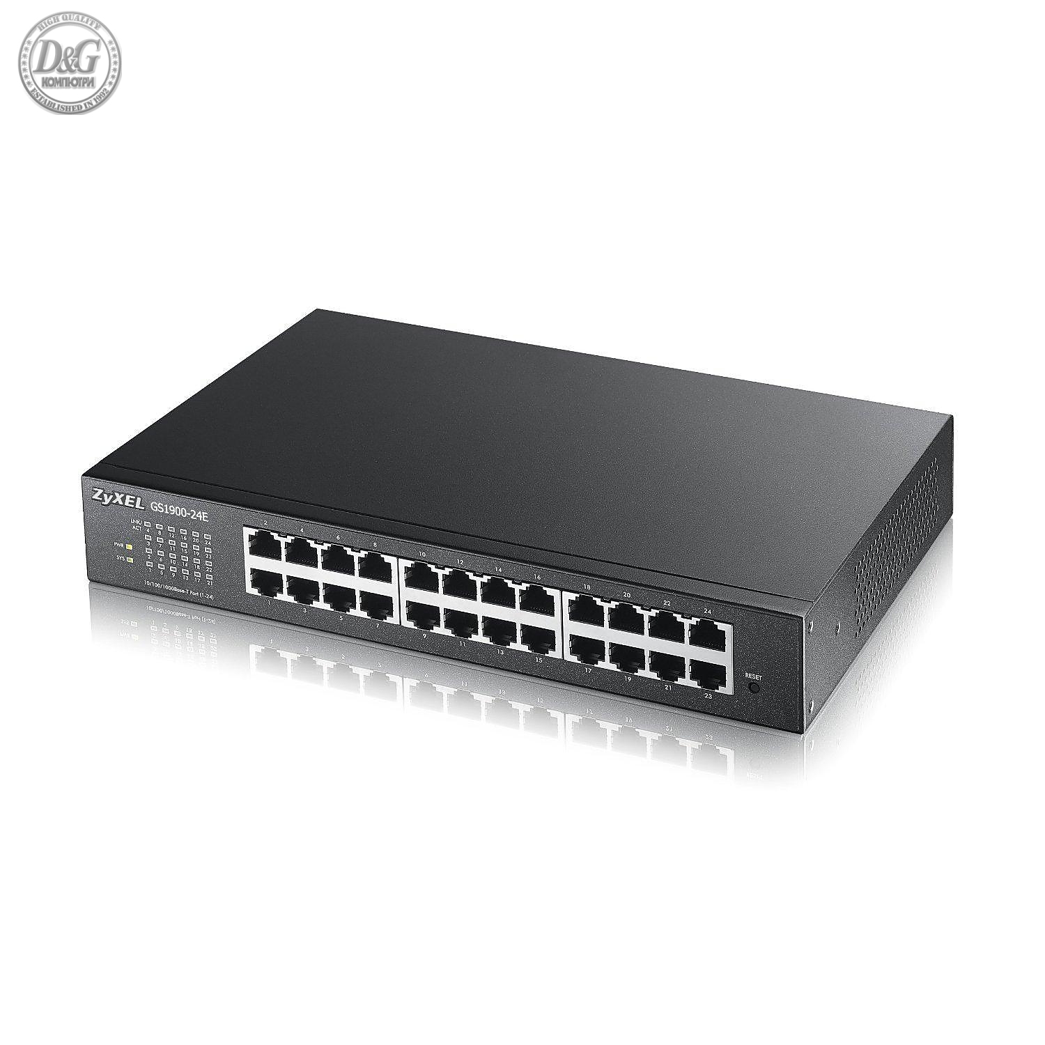 Суич ZYXEL GS1900-24E, 24 портов управляем, Gigabit