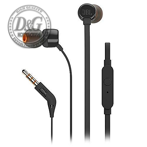 Слушалки JBL T110, In Ear, Черен