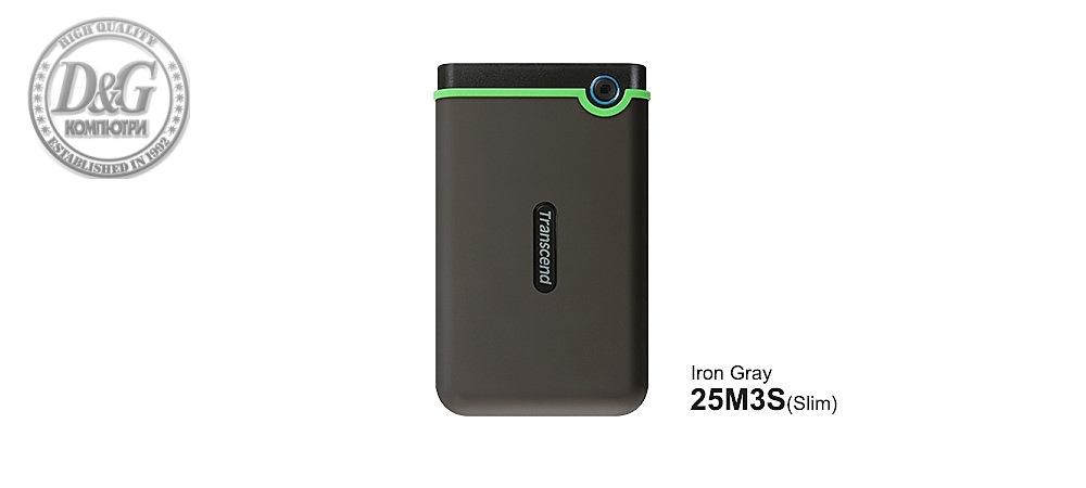 Transcend 1TB, 2.5" Portable HDD, StoreJet M3, Iron Gray, Slim