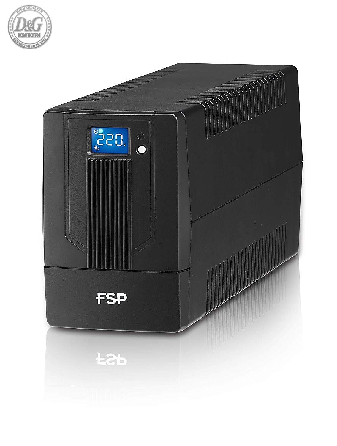 UPS FSP Group IFP1000, 1000VA, 600W, Line Interactive, LCD, 2x шуко+ 2xIEC