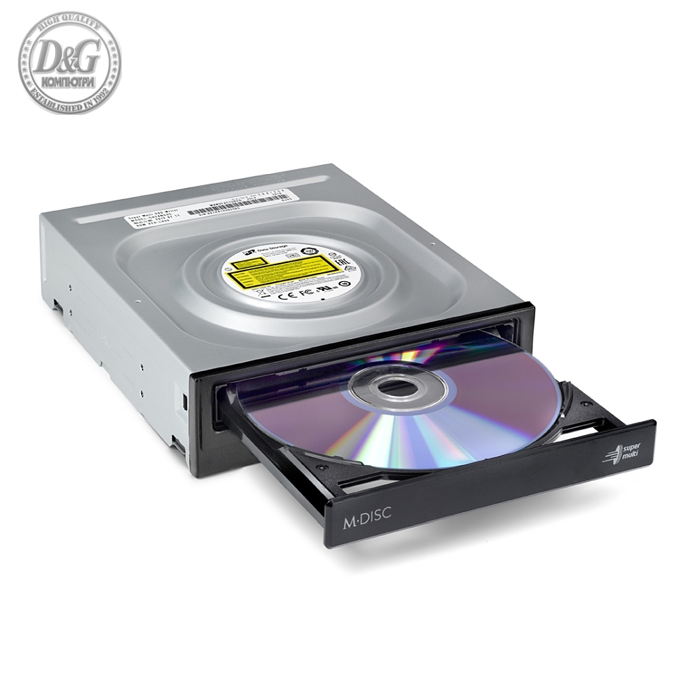 Hitachi-LG GH24NSD5 Internal DVD-RW S-ATA, Super Multi, Double Layer, M-Disk Support, Bare Bulk, Black