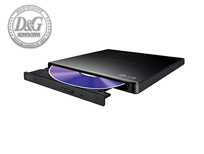 Hitachi-LG GP57EB40 Ultra Slim External DVD-RW, Super Multi, Double Layer, TV connectivity, Black