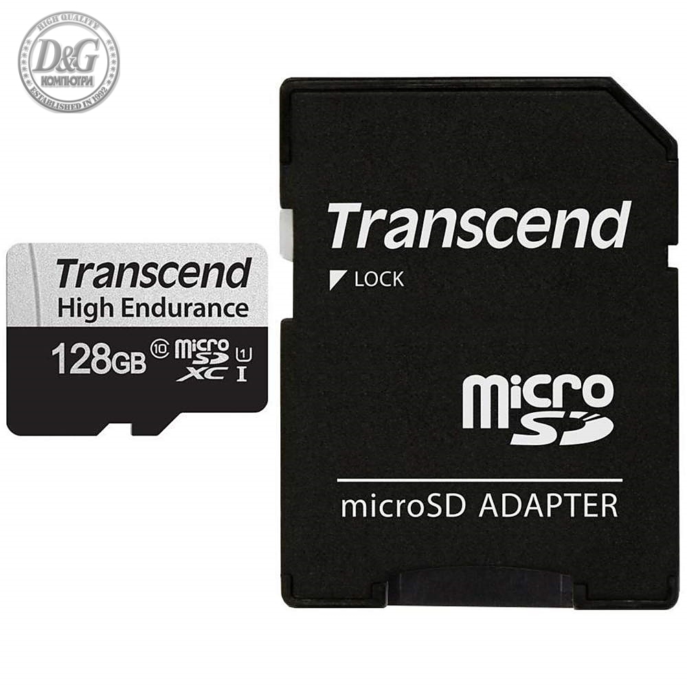 Transcend 128GB micro SD w/ adapter U1, High Endurance