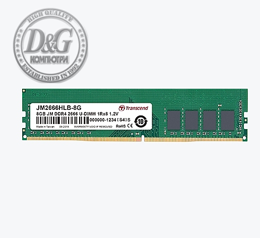 Transcend 16GB JM DDR4 2666Mhz U-DIMM 2Rx8 1Gx8 CL19 1.2V