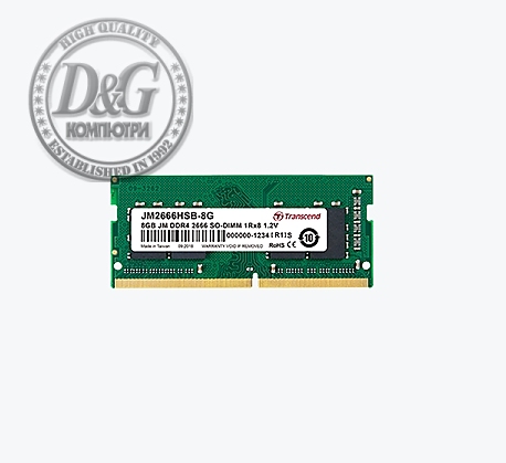 Transcend 16GB JM DDR4 2666Mhz SO-DIMM 2Rx8 1Gx8 CL19 1.2V