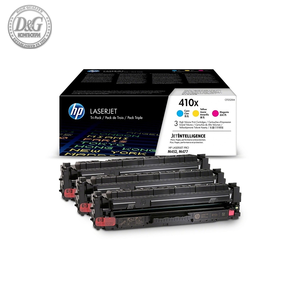 HP 410X 3-pack High Yield Cyan/Magenta/Yellow Original LaserJet Toner Cartridges