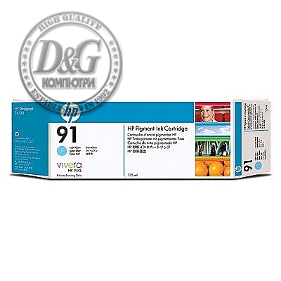 HP 91 775-ml Pigment Light Cyan Ink Cartridge