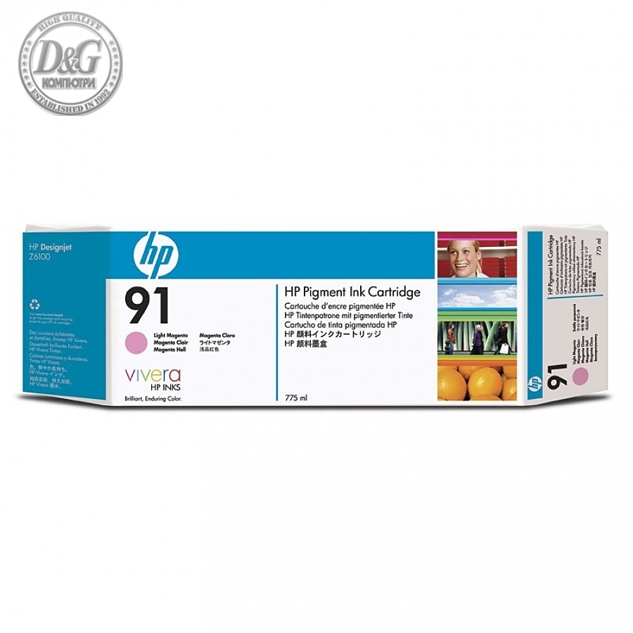 HP 91 775-ml Pigment Light Magenta Ink Cartridge