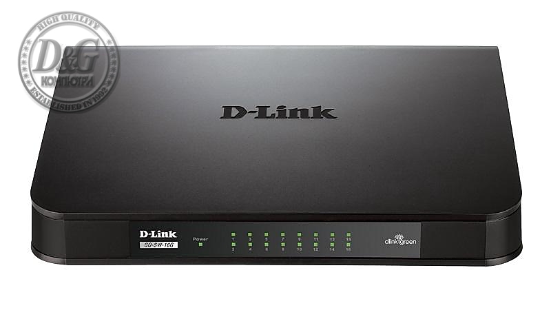 Суич D-LINK GO-SW-16G, 16 портов, Gigabit