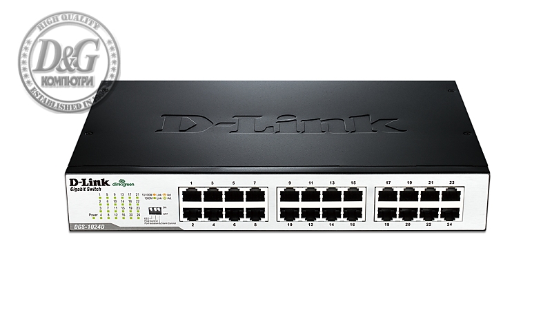 Суич D-Link DGS-1024D/E, 24 портов 10/100/1000, Desktop, rack mount