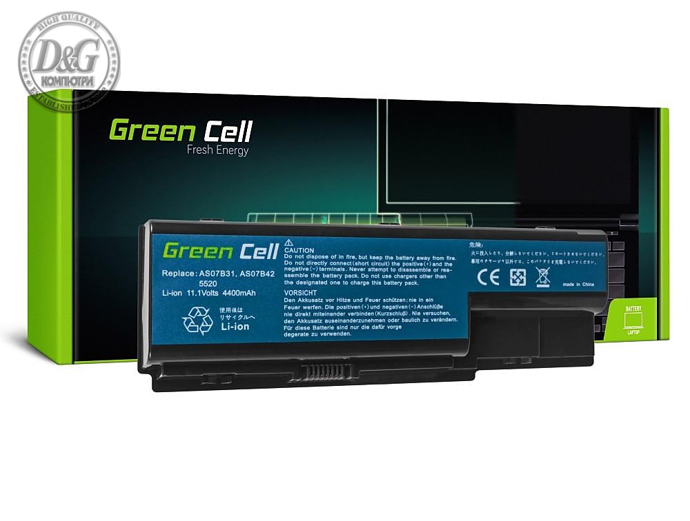 Батерия  за лаптоп Acer Aspire 7720 7535 6930 5920 5739 5720 5520 5315 5220  AS07B41 11.1V 4400mAh GREEN CELL