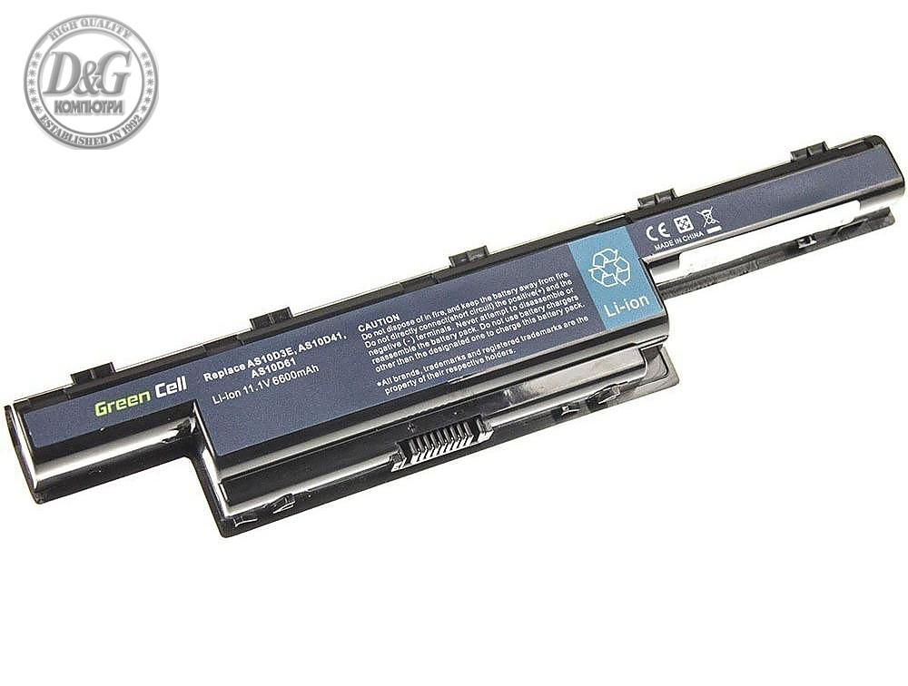 Батерия  за лаптоп Acer Aspire 5733 5741 5742 5742G 5750G E1-571 TravelMate 5740 5742 AS10D31  11.1V 6600mAh GREEN CELL