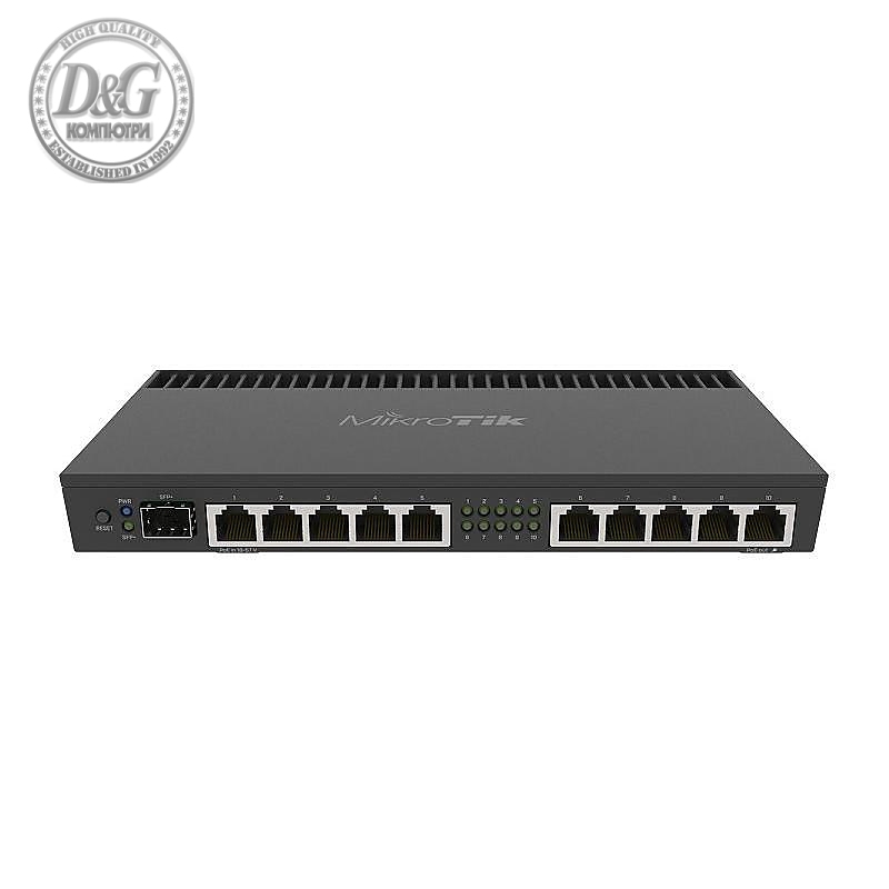 Рутер MikroTik RB4011iGS+RM, CPU 1.4GHz, 1GB, 10xGbit LAN, 1xSFP, PoE in/out 1U