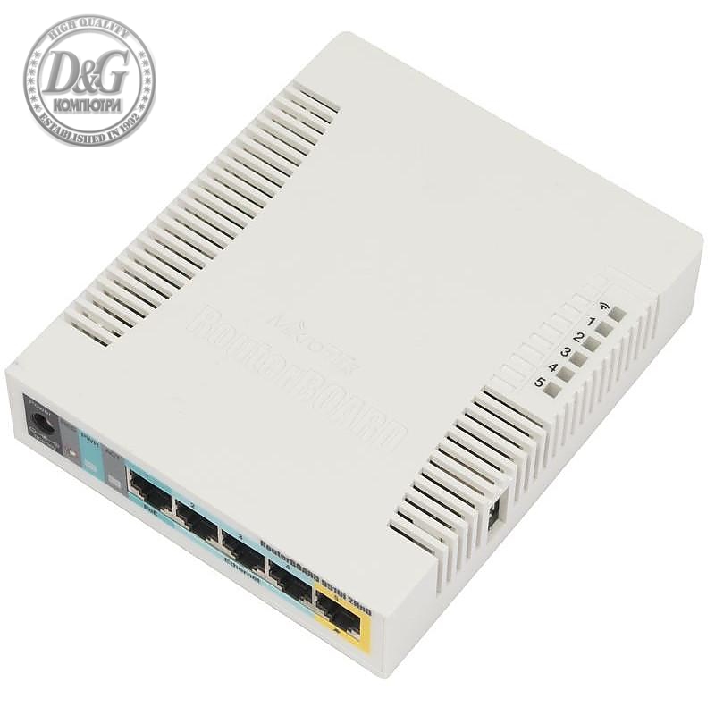 Безжичен Access Point MikroTik RB951Ui-2HnD, 2.4Ghz AP, 5xGigabit Ethernet, USB, 600MHz CPU, 128MB RAM