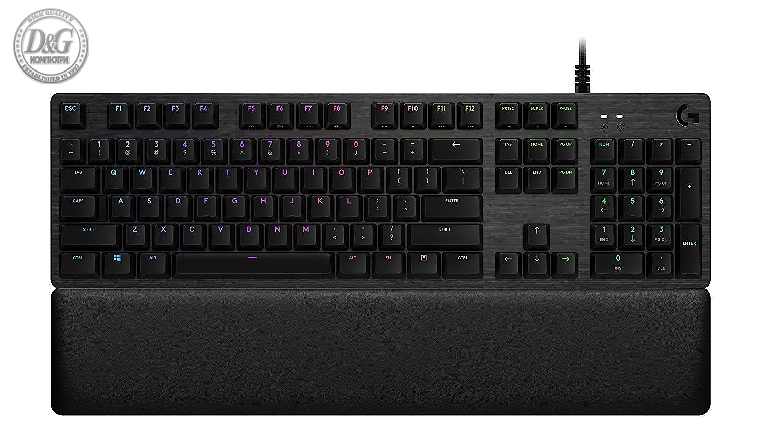 Геймърска механична клавиатура Logitech, G513 Carbon RGB, GX Brown Mechanical суичове