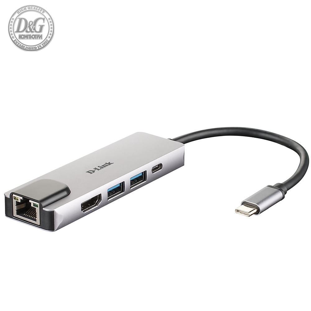 D-Link 5-in-1 USB-C Hub with HDMI/Ethernet and Power Delivery