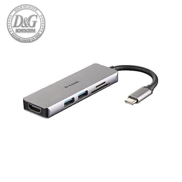 D-Link 5-in-1 USB-C Hub with HDMI and SD/microSD Card Reader