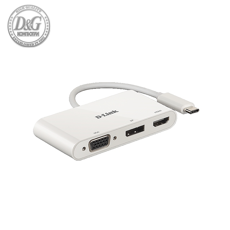 D-Link 3-in-1 USB-C to HDMI/VGA/DisplayPort Adapter