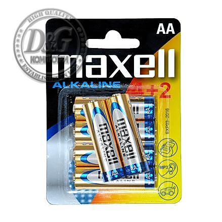 Алкална батерия MAXELL LR-6 / 4+2 бр. в опаковка 1.5V